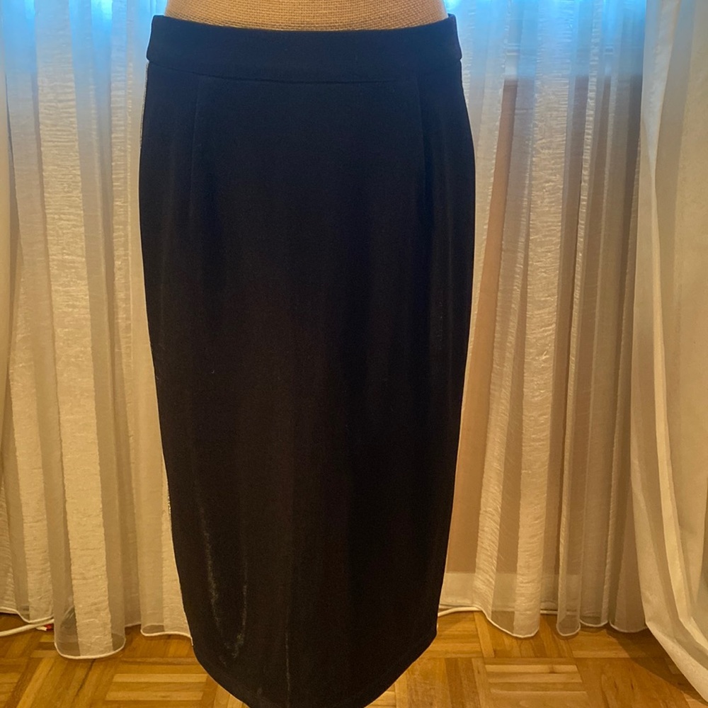 Garcia fabulous black tuxedo pencil skirt, fully lined, size L
